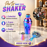 Kit de cocktail de luxe Suisen en argent, shaker à martini, ensemble de barware avec couleur personnalisée, capacité de 350 ml, doseur et infuseur à glace pour cadeau