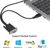 Cable Adaptador Serial USB AM a DB9 Hembra y Cable Desnudo FTDI OEM de Fábrica, PVC+Cobre Puro+ABS, Certificado CE ROHS FCC