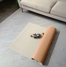 Rectángulo personalizado de 6mm por esterilla de yoga-respetuoso con el medio ambiente antideslizante impermeable de doble color (gris frontal/caramelo trasero) - Product Image 5