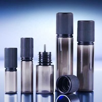 Bouteilles compte-gouttes en plastique PET transparentes noires personnalisées de 10 ml, 20 ml, 30 ml, 40 ml, 60 ml, 100 ml, 120 ml pour huiles essentielles, liquides et jus V3