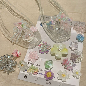 New Summer Ins Style Jelly Shoe Charms, Minimalist Luxury DIY Decorative Shoe Buckles, Fashion Accessories <strong>for</strong> Clogs Shoes - Product Image 5