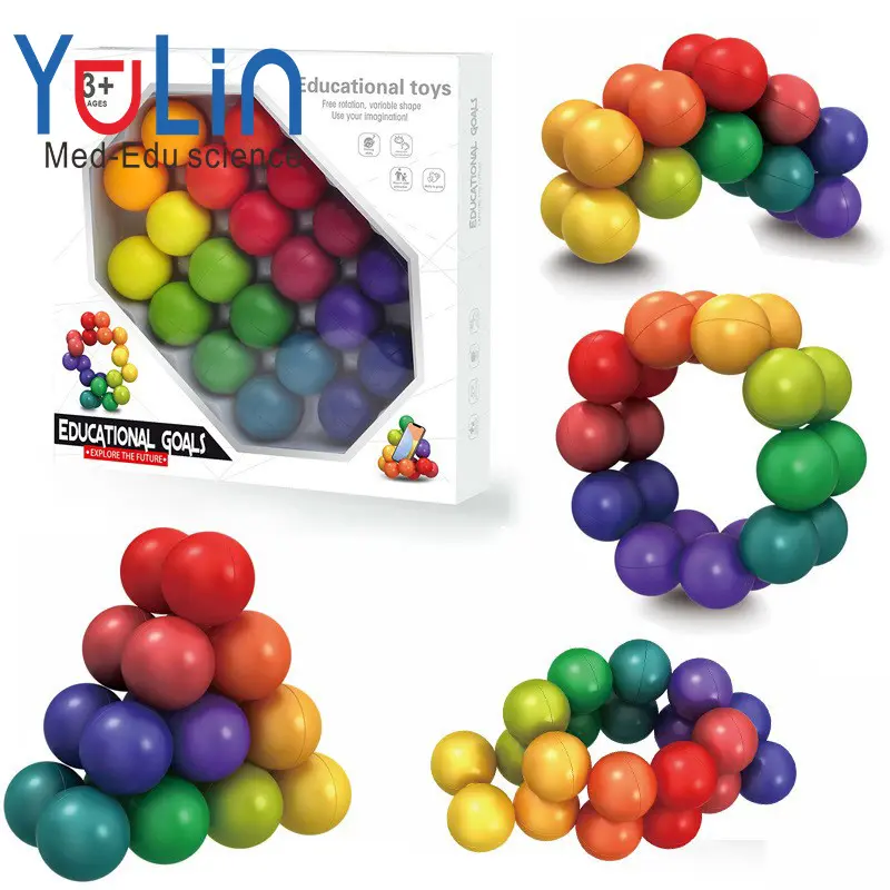 Stres giderici oyuncaklar sıcak satış tarzı renkli top oyunları ücretsiz rotasyon değişken şekil eğitim bulmaca topu çocuk oyuncakları