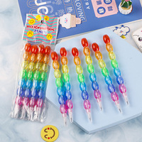 Crayon HB hexagonal noir en plastique multi-sections, sans taille-crayon, mignon, pour l'école primaire, papeterie pour enfants
