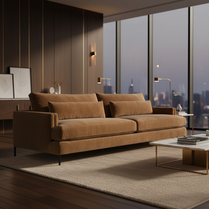 Sofá Cama en Forma de L con Estructura de Madera de Teca Moderna, Tapicería Ecológica, Diseño Duradero para Salas de Estar de Almacenes y Villas - Product Image 6