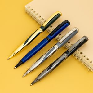 Nuevo bolígrafo de regalo de metal a rayas de dos tonos de escritura suave de lujo Premium con logotipo personalizable - Product Image 3