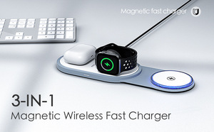 Nuovo Prodotto 2026 Caricatore Wireless Pieghevole Mini Multifunzione con Forte Magnete 3in1 per <span class=keywords><strong>iPhone</strong></span> 15 <span class=keywords><strong>Pro</strong></span> <span class=keywords><strong>Max</strong></span> con Luce Notturna - Product Image 2