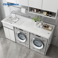 Haute qualité écologique espace moderne aluminium balcon armoire à linge ensemble double machine à laver sèche-linge armoire