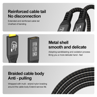 Cable Coaxial USB4/Thunderbolt 5 de 16K y 240W, Macho a Hembra, Ultra HD, Carga Rápida, Transferencia de Video de 80Gbps y 16K, Cable USB A347-6