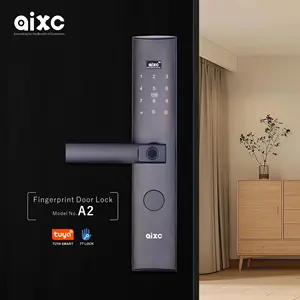 AIXC स्मार्ट ताला दरवाजा tuya ttlock एप्लिकेशन घर बुद्धिमान दरवाजा लॉक एल्यूमीनियम बॉयोमीट्रिक फिंगरप्रिंट स्कैनर एल्यूमीनियम फिसलने ताला