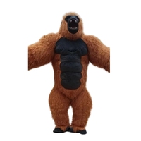 Combinaison gonflable de gorille unisexe, blanche, polyester/rayonne, tailles S-XXXL, pour cosplay, danse, accessoire de scène, tenue de performance pour adultes