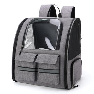 Yüksek kalite lüks seyahat nefes pencere fermuar kapatma ile taşınabilir çok fonksiyonlu köpek sırt çantası taşıyıcı Polyester malzeme - Product Image 4