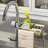 Contrôle de haute qualité sous le support d'évier de cuisine organisateur support douche robinet Caddy support de rangement porte-éponge en métal