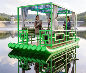 Bote Eléctrico Ecológico de Bambú con Capacidad para 4 Personas, Ideal para Resorts, Lagos y Aventuras Acuáticas Turísticas - Product Image 5