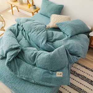 <span class=keywords><strong>Set</strong></span> di lenzuola e copripiumini in pile shaggy in <span class=keywords><strong>flanella</strong></span> di <span class=keywords><strong>flanella</strong></span> cinese in tinta unita e <span class=keywords><strong>matrimoniale</strong></span> in microfibra cinese - Product Image 6