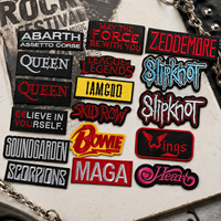 Écussons brodés personnalisés de musique rock en gros, badges thermocollants pour vêtements, vestes et sacs