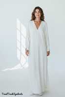 Robe Kaftan Rose en Lin pour Femme, Style Ethnique Thobe, Tenue Décontractée de Soirée, Écologique, Coupe Trapèze, Ceinture, Longueur Maxi, Coupe Classique, Fournisseur B2B en Gros