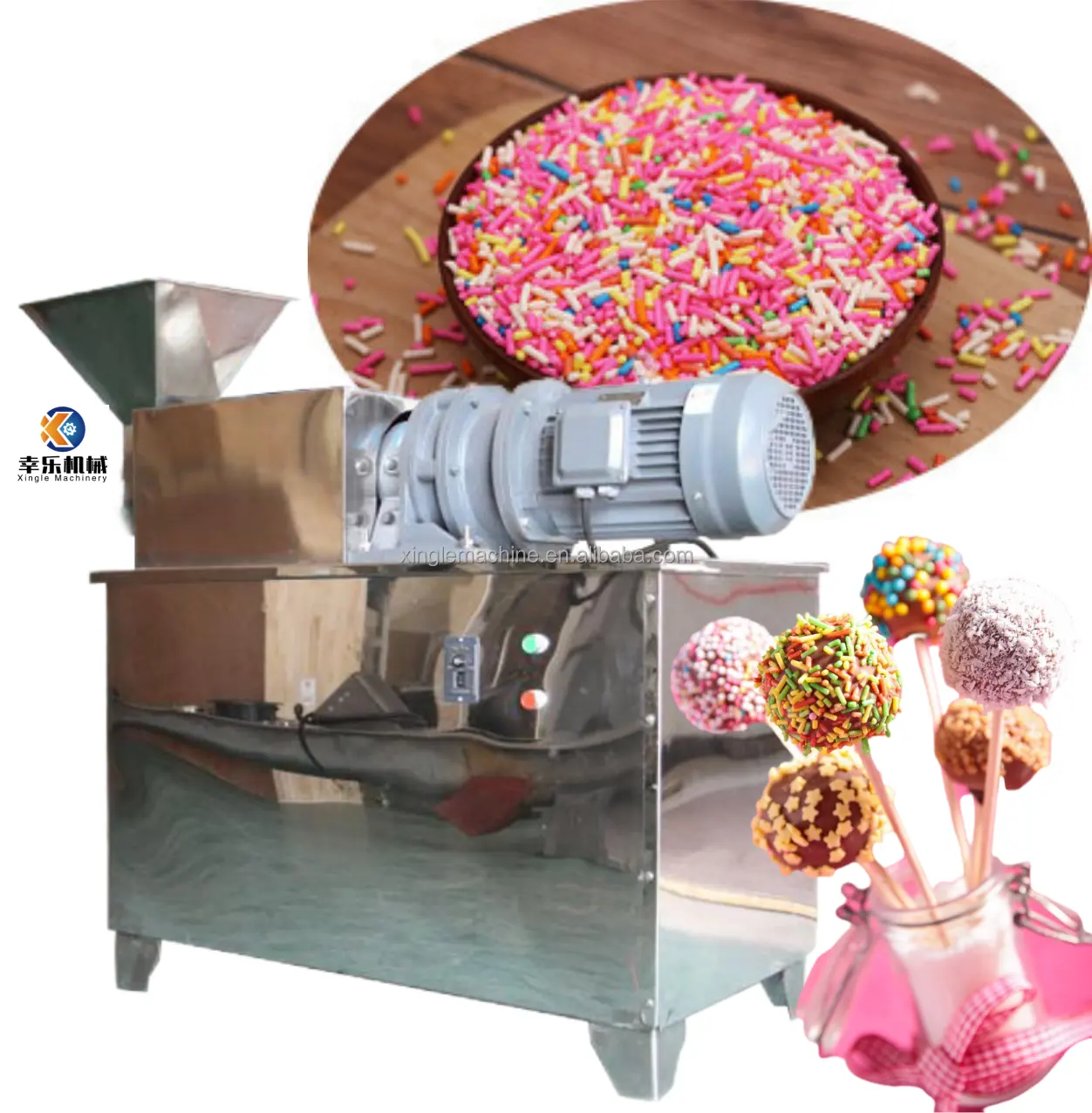 Auto Vermi celli Extruder Kuchen Dekoration Regenbogen essbare freie Zucker Konfetti Süßigkeiten Herstellung Maschine Perle Zucker Streu sel Extruder