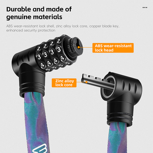 WEST BIKING Antivol coloré à combinaison numérique pour vélo et vélo électrique, chaîne de sécurité réfléchissante haute sécurité pour vélo d'extérieur - Product Image 4
