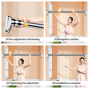 ARODDY-<span class=keywords><strong>Tringle</strong></span> à rideaux télescopique, pliable, portable, 1 forme, sans perçage - Product Image 6