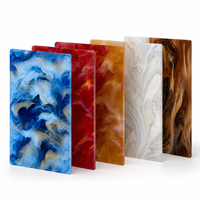 Panneau en PMMA personnalisé en acrylique marbré fluide, motif tourbillonnant coloré, pour présentoirs et décorations d'accessoires capillaires