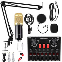 Ensemble carte son et microphone V8S-X, carte son V8 Plus, microphone à condensateur BM800 pour diffusion en direct, enregistrement, karaoké
