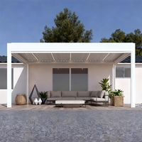 Gazebo bioclimatique d'extérieur, pergola de jardin en aluminium, pare-soleil, facile à assembler, stores en PVC d'extérieur, cadre thermolaqué