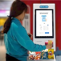 Système de caisse enregistreuse de paiement en libre-service pour supermarché avec scanner, imprimante, machine TPV à reconnaissance faciale et paiement tactile