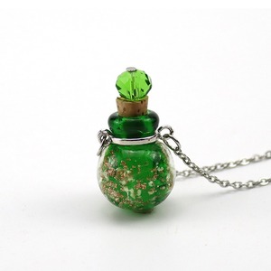 Collier avec flacon d'huile essentielle en acier inoxydable qui brille dans le noir, pendentif lumineux, chaîne - Product Image 2