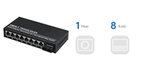 Convertisseur de média fibre optique Plug-and-play Inficomo RD-GE108 1X1000Base-Fx 8X10/100/1000Base-Tx SM 10-80km SC Alimentation DC+5V FTTH