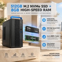 Komputer Desktop Mini Hemat Ruang 15L Tower PC Hygon 3350 8 Core 8GB 512GB NVMe SSD 2GB Grafis Khusus 23.8 Inch