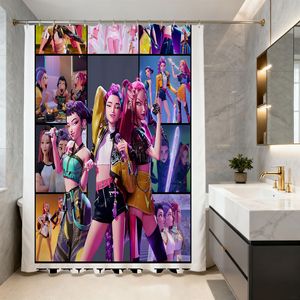 ม่านอาบน้ำโพลีเอสเตอร์พิมพ์ลายการ์ตูนนักล่าปีศาจเคป๊อปแบบกำหนดเอง ทนทาน น้ำหนักเบา กันน้ำ - Product Image 4