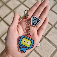 Porte-clés en acrylique PVC avec impression UV, série Spot Korea CHILLI ROMY YOCHI, mini pendentif mignon de dessin animé anime, double face avec intercouche