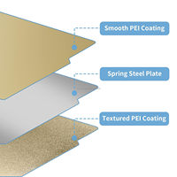 Nouvelle plaque de construction PEI double face 3D Bassen 257x257mm pour Bambu Lab X1 P1 A1 P2S, film texturé or et film lisse