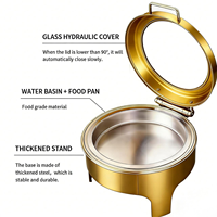 Commerciële roosgouden 201 roestvrijstalen 6L alcoholbrander met anti-jam ontwerp, 50 tot 70°C catering voedselwarmer/chafing dish