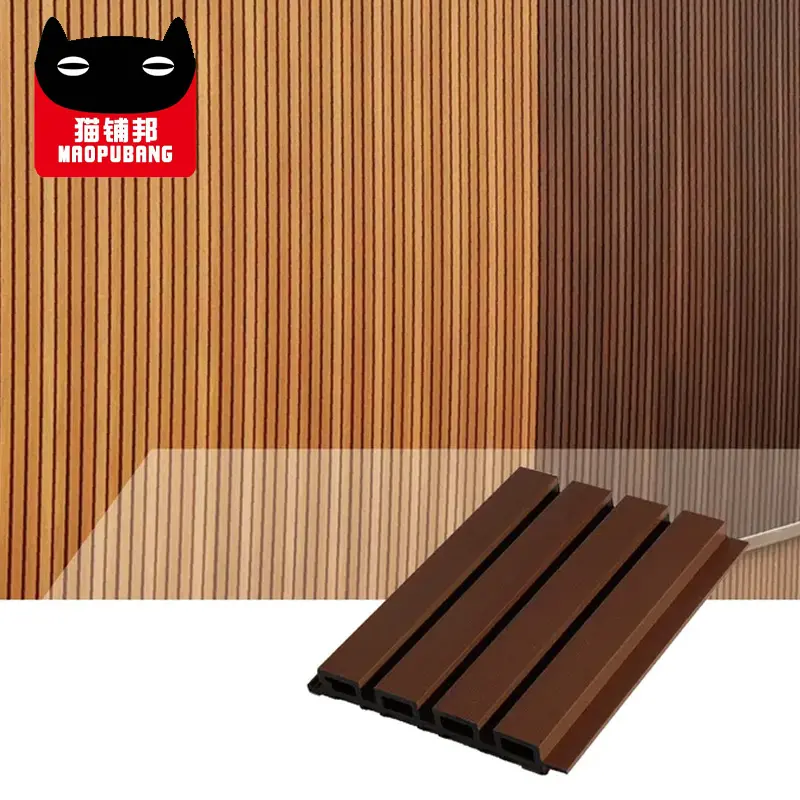 Garden Plastic Tiles Pvc Ceiling Price Decking Fluted Outdoor Privacy Home Hotel Wooden Light Pvc Wpc Wall Panel