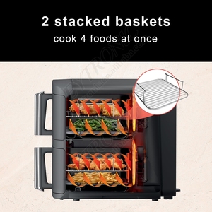 Freidora de Aire Digital Inteligente DoubleStack de 2 Cestas con Tecnología Sizzle de 11L, Cocina 4 Alimentos Simultáneamente - Product Image 4