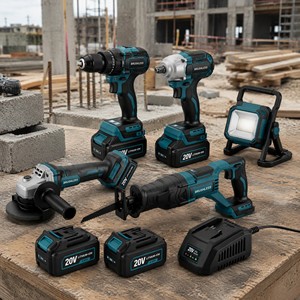 20V Brushless 5-in-1 Cordless Power Tool Kit with Hard Case 3-Year Warranty for Construction & Industrial Use 2 <b>Li</b>-<b>ion</b> <b>Batteries</b> - Product Image 2