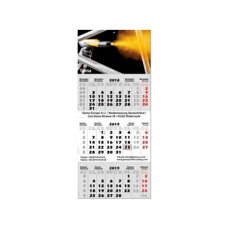 Exclusive 3-Month Planner with International Calendar 34 x 78.4 cm Format Gray