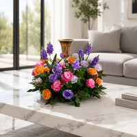 Boule de fleurs artificielles, rose multicolore, centre de table, décoration de mariage, décoration de table, décoration de la maison, vente en gros