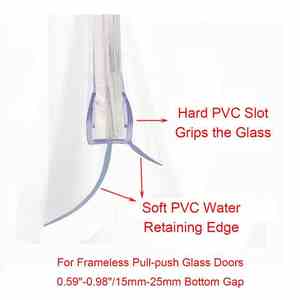 Tira de sellado de puerta de vidrio de <span class=keywords><strong>ducha</strong></span> sin marco Hydrorelax barrido de <span class=keywords><strong>goma</strong></span> de plástico impermeable <span class=keywords><strong>para</strong></span> <span class=keywords><strong>mampara</strong></span> de <span class=keywords><strong>Ducha</strong></span> - Product Image 4