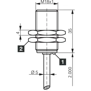 Capteur inductif étanche D7CK18V10PSLK, capteur de proximité inductif - Product Image 2