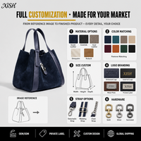 Tas Desainer Mewah Kulit Asli OEM/ODM untuk Wanita, MOQ Rendah, Tas Tangan Kapasitas Besar Model Bucket, untuk Penggunaan Sehari-hari, Santai, dan Kerja