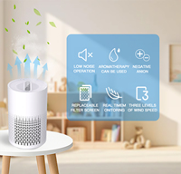 Penjernih Udara Rumah Tangga Desain Baru dengan Kontrol Aplikasi, Pembersih Meja, Filter HEPA 13 Asli, Fungsi Aromaterapi, Warna Hitam