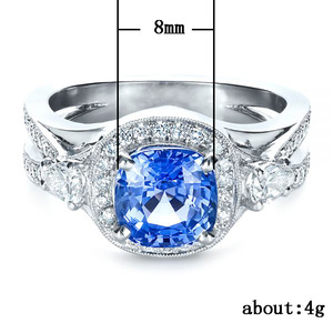 Anello Statement Blu Mare da Donna, Lusso, a Goccia, Geometrico, Aperto, Regolabile, in Lega, Elegante, Stile Fidanzamento, Gioiello alla Moda - Product Image 6