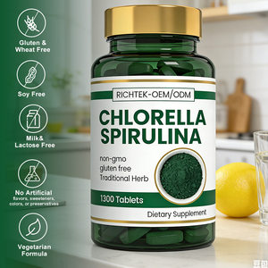 Tabletas de <span class=keywords><strong>Chlorella</strong></span> y Espirulina RICHTEK 500mg, Mezcla de Superalimentos, Algas Verdes Ricas en Nutrientes, Energía, Vitalidad, Bienestar - Product Image 4
