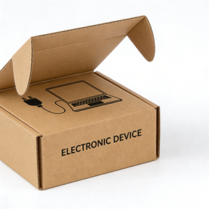 Boîte d'expédition pour chargeurs 3C, emballage e-commerce en carton ondulé B/E, option pliable, personnalisable OEM - Product Image 3