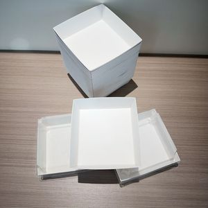 Envases desechables para sándwich con tapas transparentes, envases de papel para sushi para llevar, cajas rectangulares para pastel de rollo <span class=keywords><strong>suizo</strong></span> para postres artesanales - Product Image 3