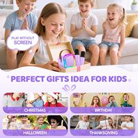 Портативный MP3-плеер IROO K-51 Mini унисекс для детей, подарок на день рождения, с 2 беспроводными микрофонами, для детей от 4 до 12+ лет, для вечеринок