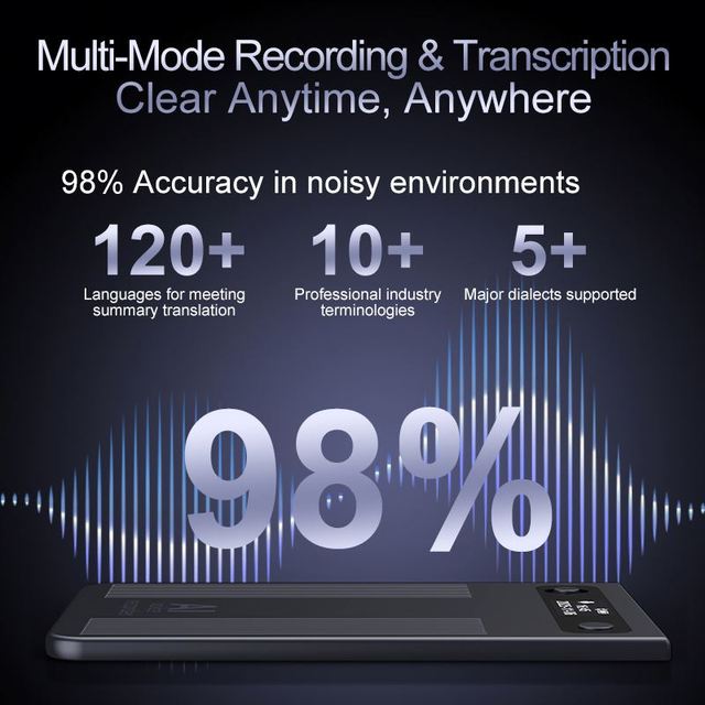 AI Smart Recorder Super Thin Magnetic Call Recorder with Transcribe Summarize & Mind-Maps, MP3/WAV Digital Voice Recorder