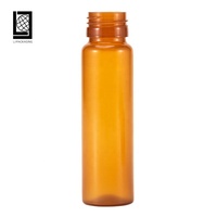 Flacon vide rond en ambre pour sirop contre la toux, flacon de médicament liquide de 50 ml en plastique PP avec bouchon à vis en aluminium